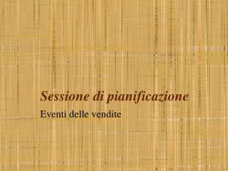 sessione di pianificazione