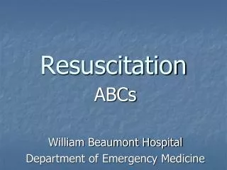 Resuscitation