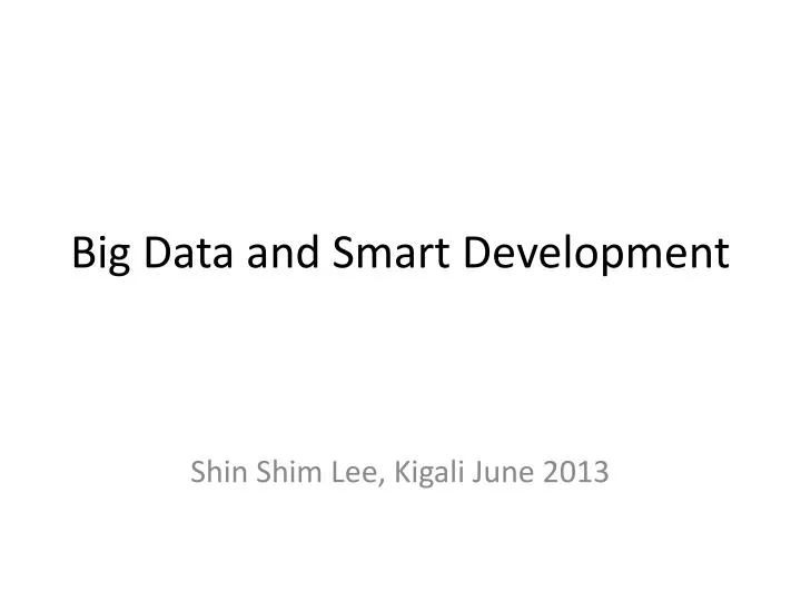 big data and smart development