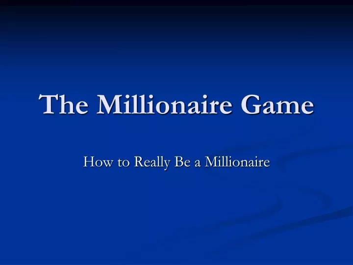 the millionaire game