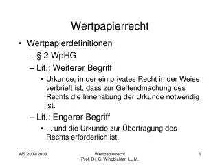 Wertpapierrecht