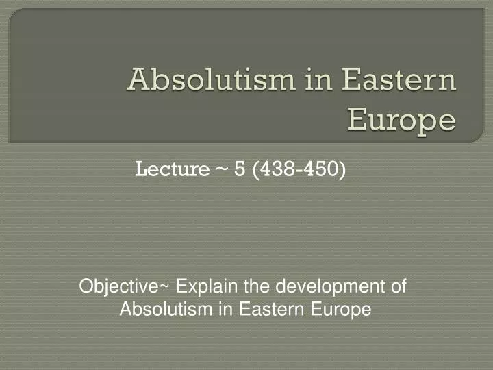 absolutism in eastern europe