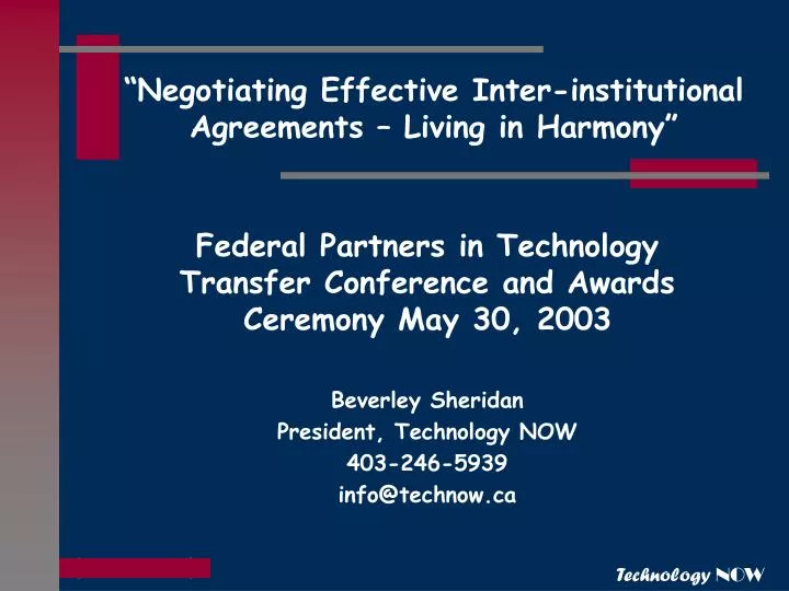 negotiating effective inter institutional agreements living in harmony
