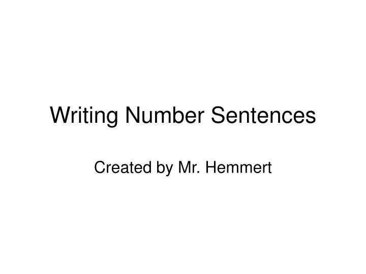 writing number sentences