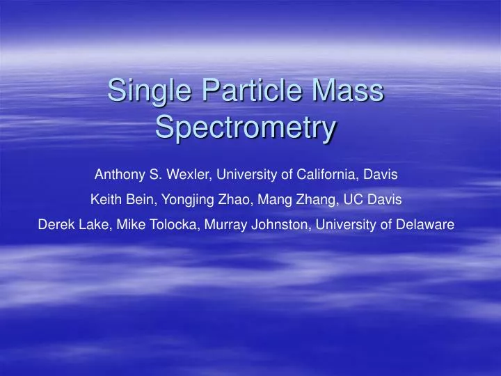 single particle mass spectrometry