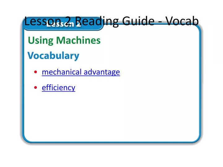 lesson 2 reading guide vocab