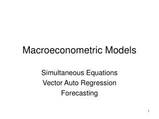 Macroeconometric Models
