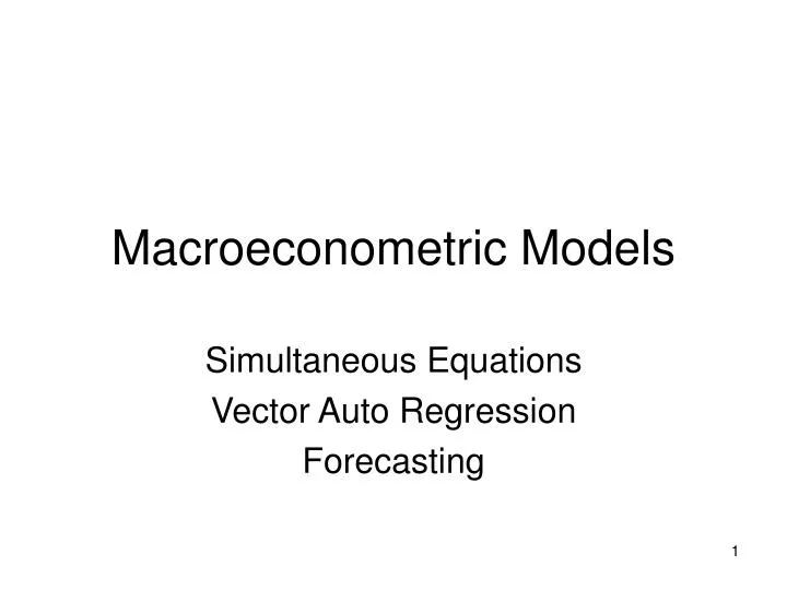 macroeconometric models