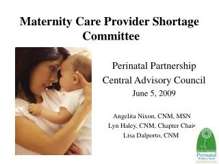 Maternity Care Provider Shortage Committee