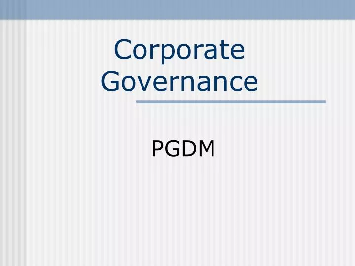 corporate governance