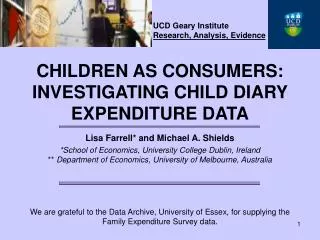 UCD Geary Institute Research, Analysis, Evidence