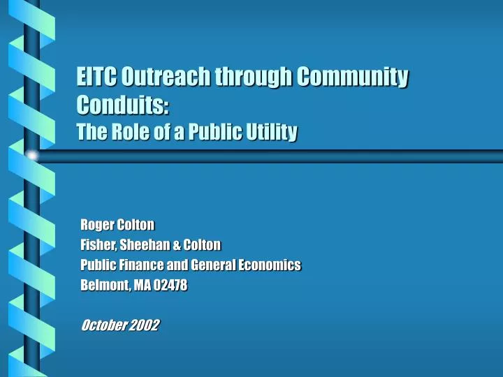 eitc outreach through community conduits the role of a public utility