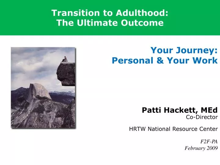transition to adulthood the ultimate outcome