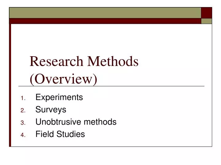research methods overview