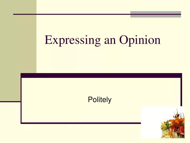 expressing an opinion