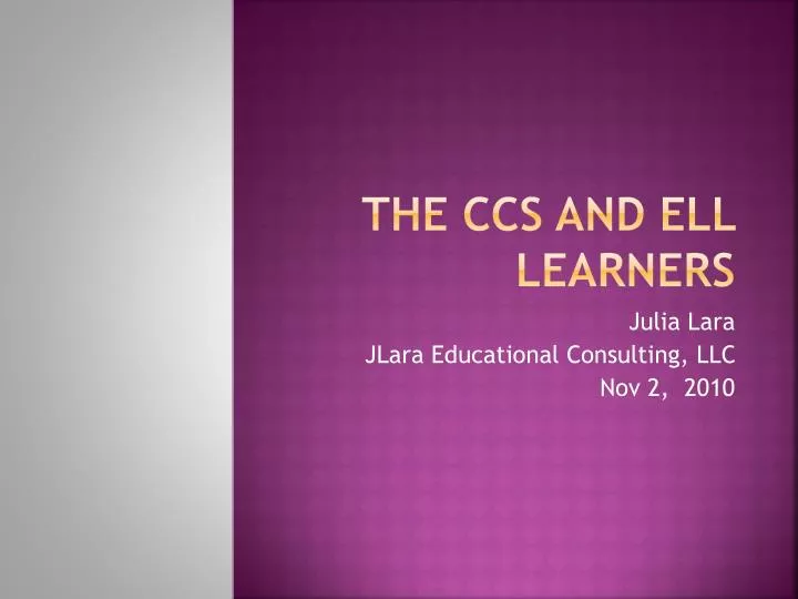 the ccs and ell learners