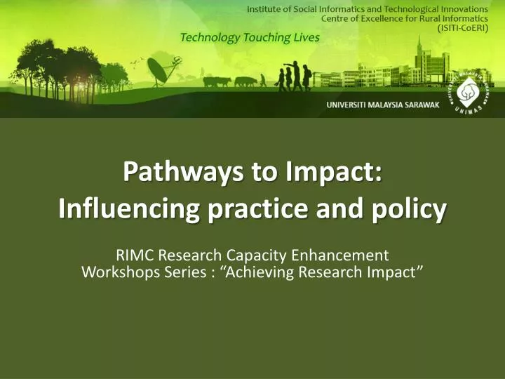 pathways to impact influencing practice and policy
