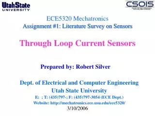 ECE5320 Mechatronics Assignment #1: Literature Survey on Sensors Through Loop Current Sensors