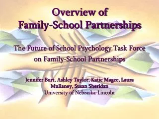 Why Family-School Partnerships?