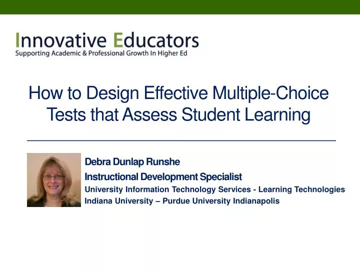 how to design effective multiple choice tests that assess student learning