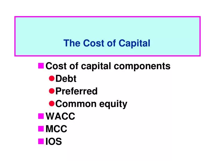 the cost of capital