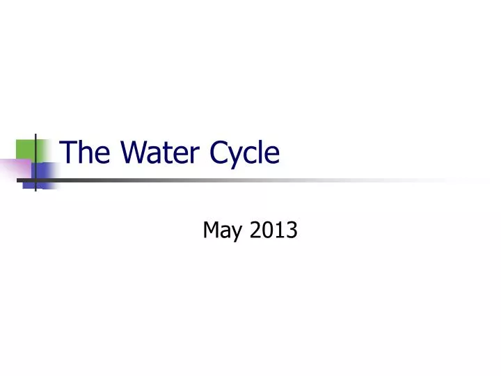 the water cycle