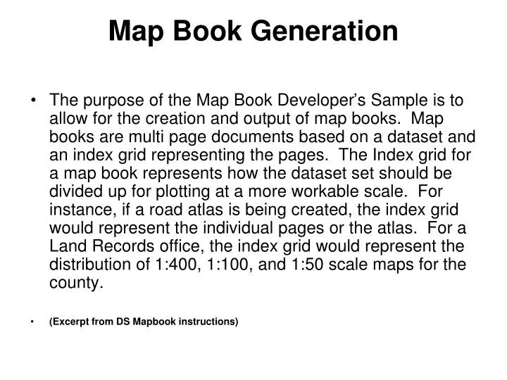 map book generation