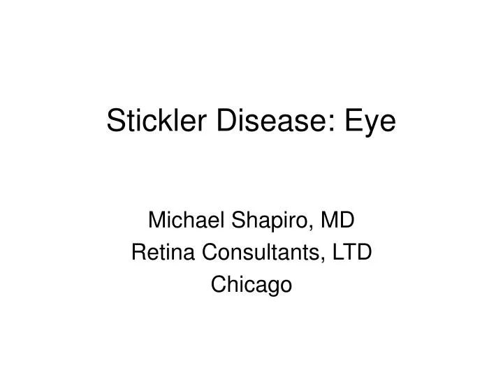 stickler disease eye
