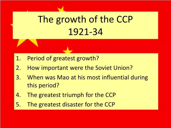 the growth of the ccp 1921 34