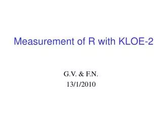 Measurement of R with KLOE-2