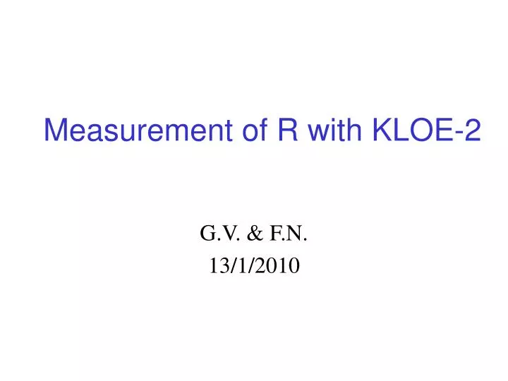 measurement of r with kloe 2