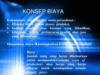 konsep biaya