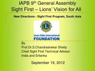 New Directions - Sight First Program, South Asia