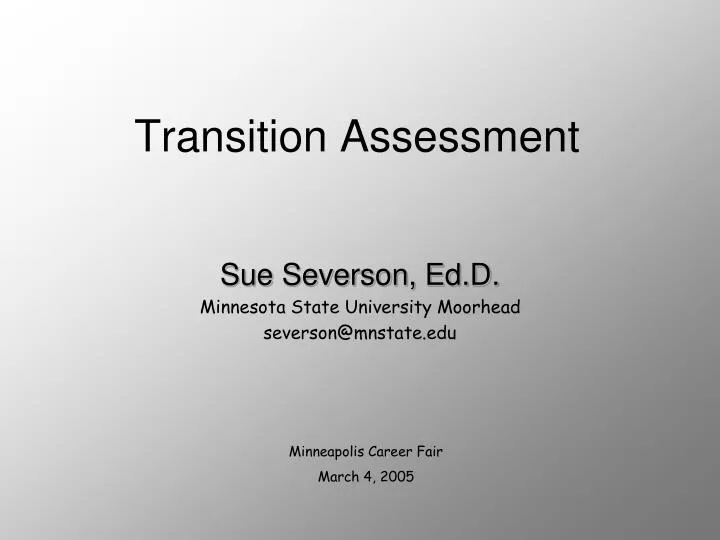 transition assessment
