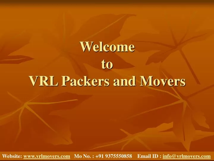 welcome to vrl packers and movers