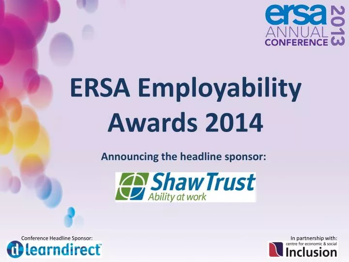 ersa employability awards 2014