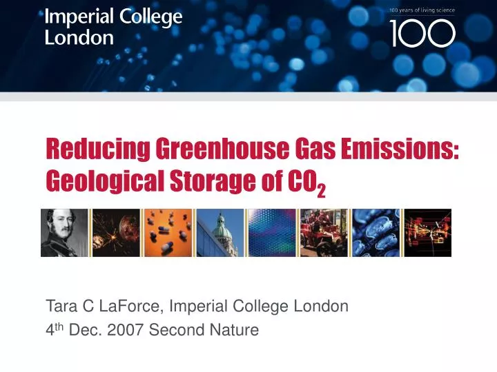 reducing greenhouse gas emissions geological storage of co 2