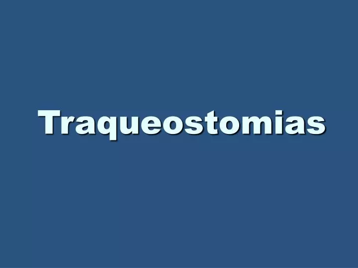 traqueostomias