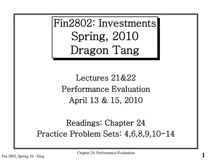 fin2802 investments spring 2010 dragon tang