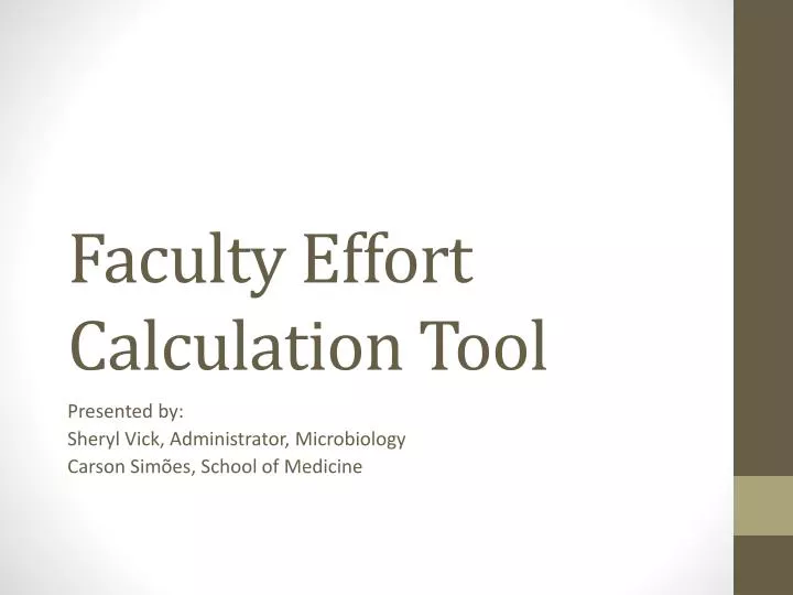 faculty effort calculation tool