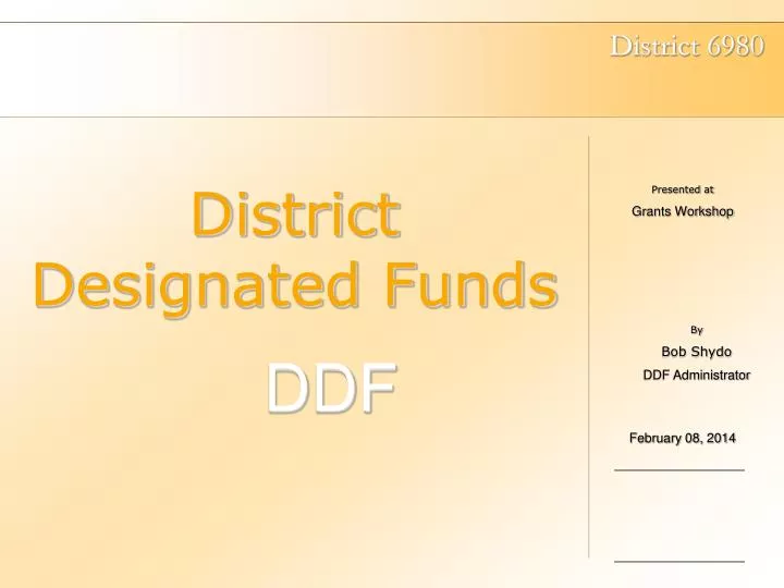 district designated funds