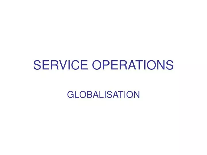 service operations
