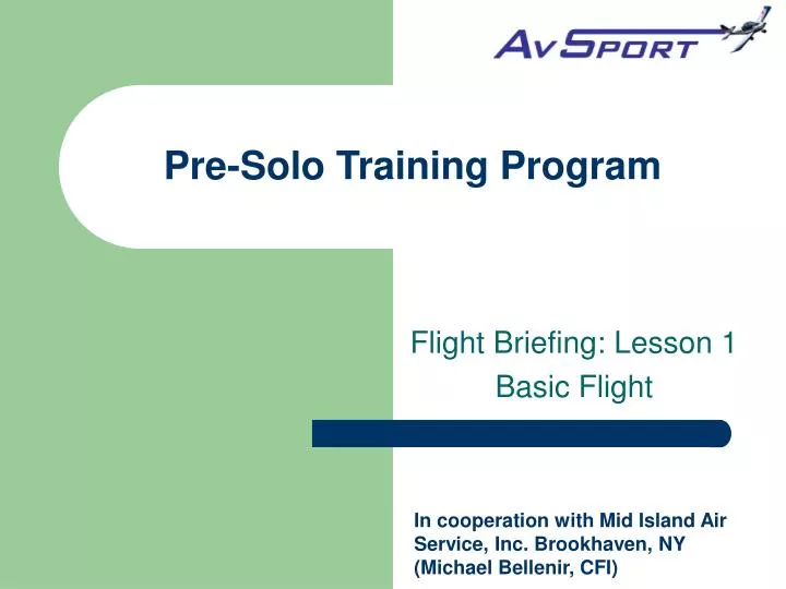 pre solo training program