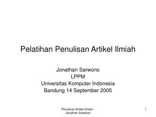 PPT - PENULISAN ARTIKEL ILMIAH PowerPoint Presentation, Free Download ...