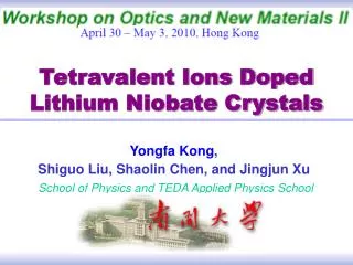 Tetravalent Ions Doped Lithium Niobate Crystals