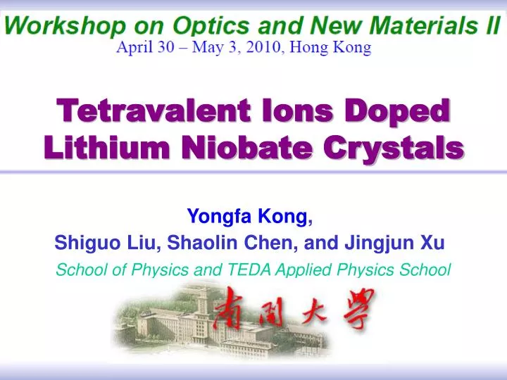tetravalent ions doped lithium niobate crystals