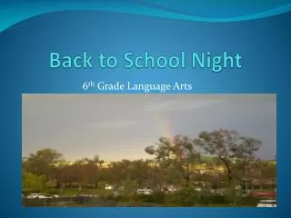 Back to School Night