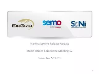 Market Systems Release Update Modifications Committee Meeting 52 December 5 th 2013