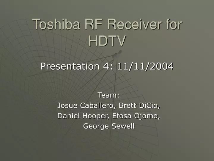 toshiba rf receiver for hdtv