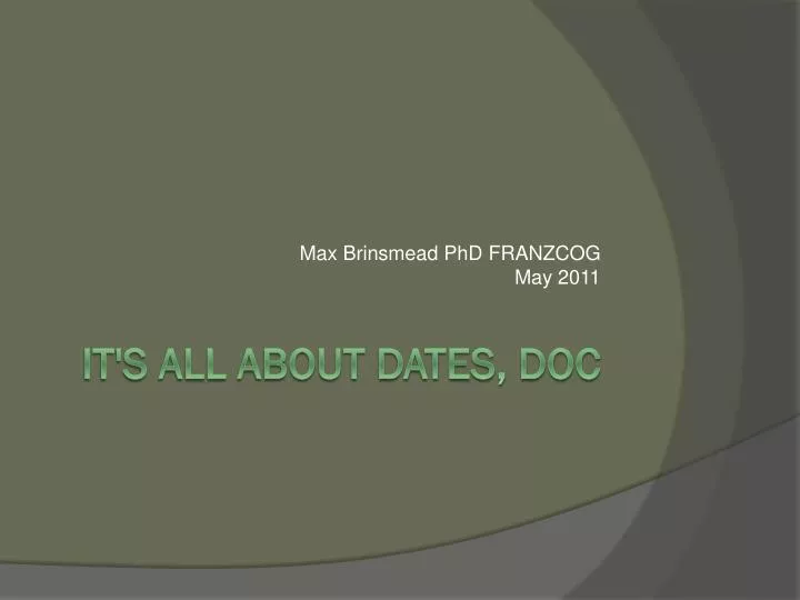 max brinsmead phd franzcog may 2011